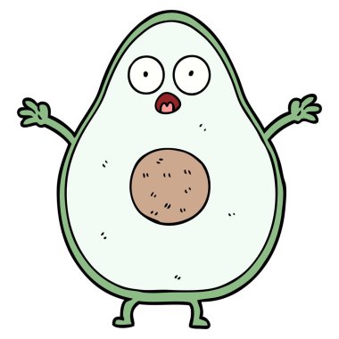 vektör çizim karikatür avokado