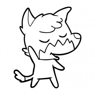 vektör çizim dostu karikatür Fox