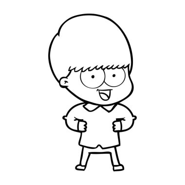 mutlu çizgi film çocuk vektör çizim