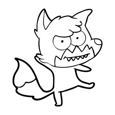 vektör çizim karikatür sırıtan Fox