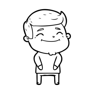 mutlu çizgi film adam vektör çizim