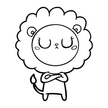 Çizgi film aslanının vektör çizimi