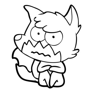 vektör çizim karikatür rahatsız fox