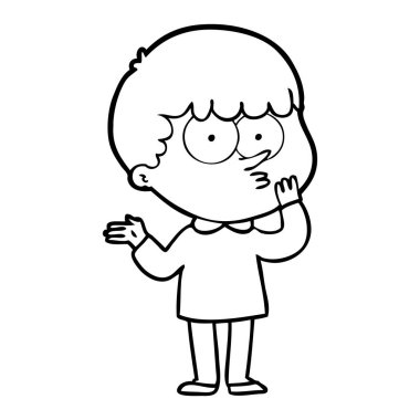 vektör çizim karikatür meraklı çocuk