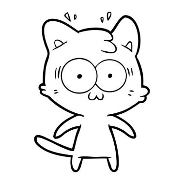 vektör çizim karikatür sürpriz kedi