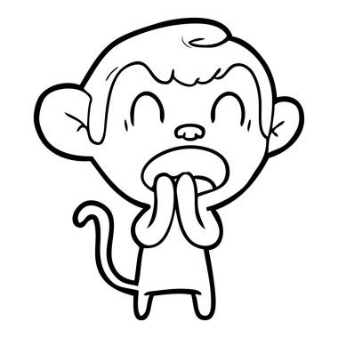 esneme karikatür maymun vektör çizim