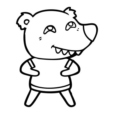 Diş gösterilen çizgi film ayı