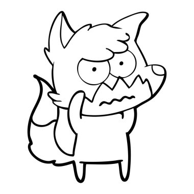 vektör çizim karikatür rahatsız fox