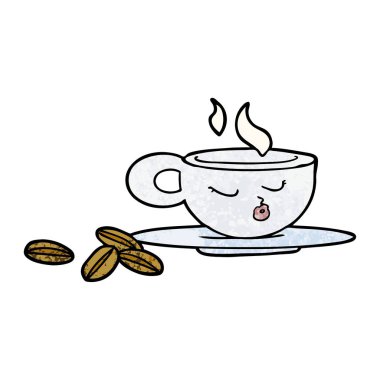 vektör çizim karikatür espresso kupa