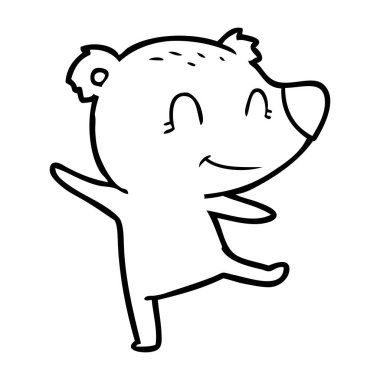 vektör çizim dost ayı çizgi film