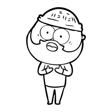 vektör çizim karikatür sakallı adam