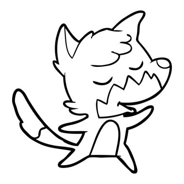 vektör çizim dostu karikatür Fox