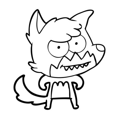 vektör çizim karikatür sırıtan Fox