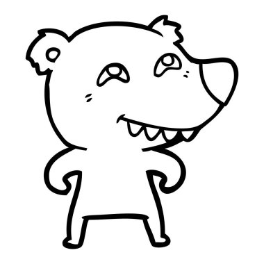 Diş gösterilen çizgi film ayı