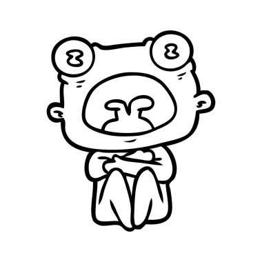 çizgi film garip yaratık kadar huddled