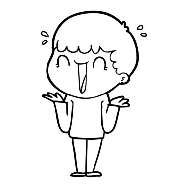 çizgi film adam omuzlarında shrugging