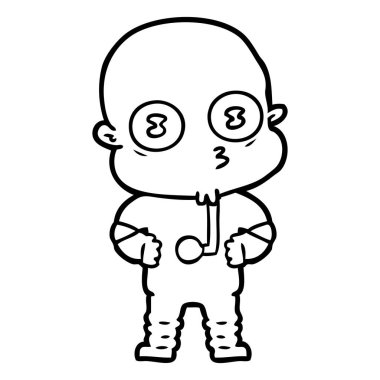 çizgi film garip kel uzay adamı