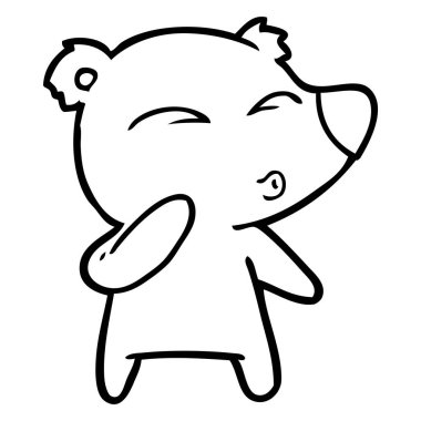 vektör çizim karikatür ayı ıslık