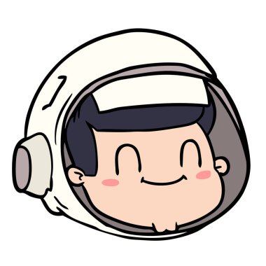 vektör çizim karikatür astronot yüz