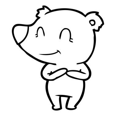 vektör çizim dost ayı çizgi film