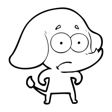 vektör çizim karikatür emin fil