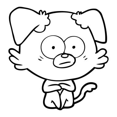 vektör çizim gergin köpek çizgi film