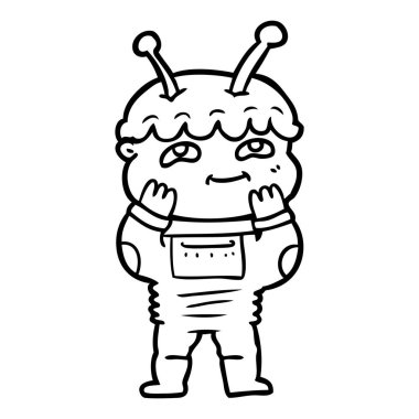 sürpriz karikatür spaceman vektör çizim