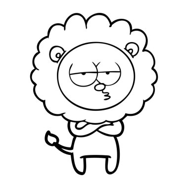 vektör çizim karikatür Yorgun aslan