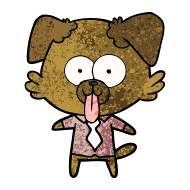 yapışkanlık dışarı dil ile karikatür köpek