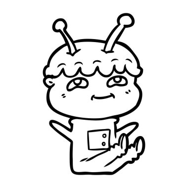 Dostu karikatür spaceman vektör çizim