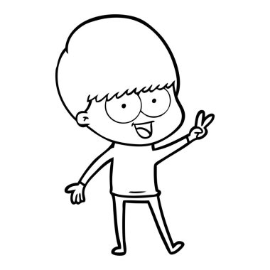 Sallayarak mutlu çizgi film çocuk