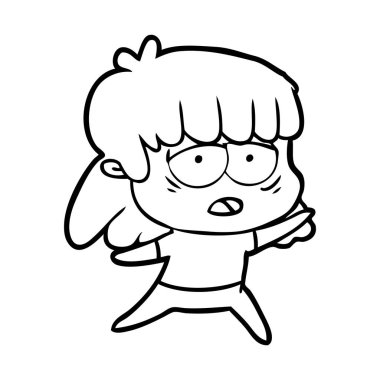 vektör çizim karikatür yorgun kadın