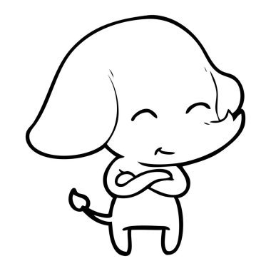 vektör çizim sevimli çizgi fil