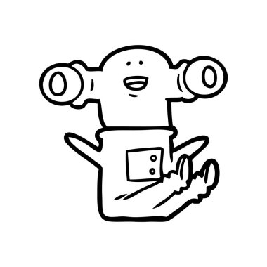 oturarak dostu karikatür uzaylı