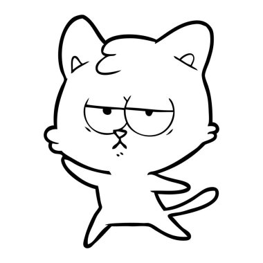 vektör çizim sıkılmış karikatür kedi