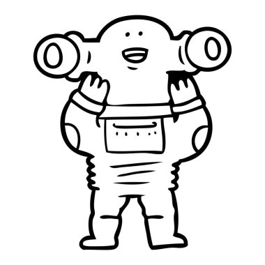 Dostu karikatür uzaylı vektör çizim