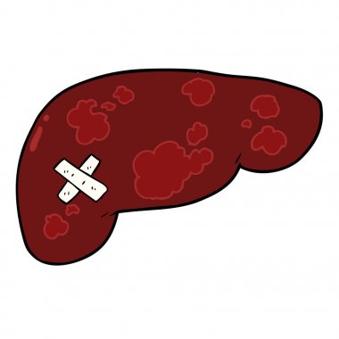 vektör çizim karikatür karaciğer