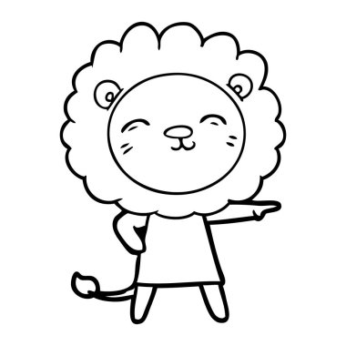 Çizgi film aslanının vektör çizimi