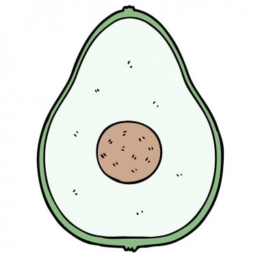 vektör çizim karikatür avokado