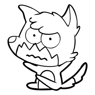 vektör çizim karikatür rahatsız fox