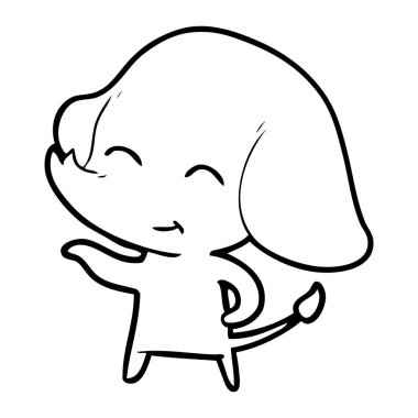 vektör çizim sevimli çizgi fil