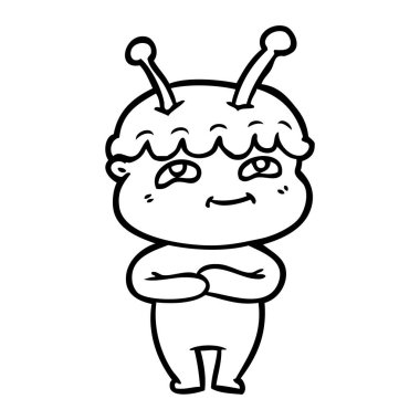 Dostu karikatür spaceman vektör çizim