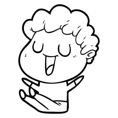 vektör çizim karikatür adam gülen