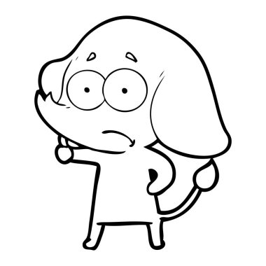 vektör çizim karikatür emin fil