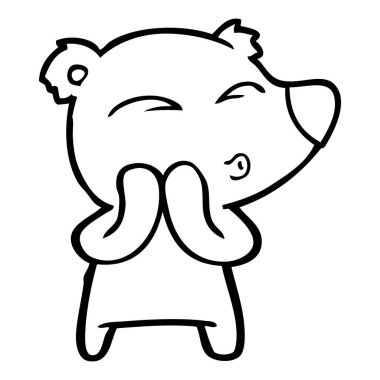 vektör çizim karikatür ayı ıslık