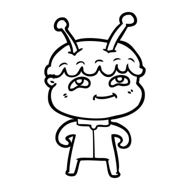 Dostu karikatür spaceman vektör çizim