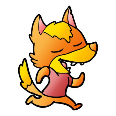 Tilki çizgi film karakteri vektör çizim