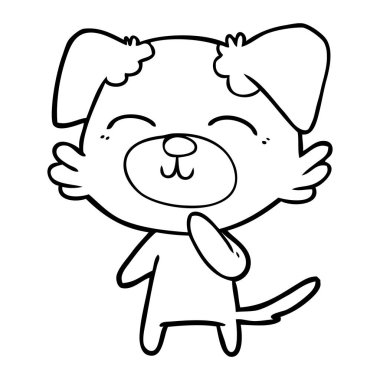 vektör çizim karikatür köpek düşünme