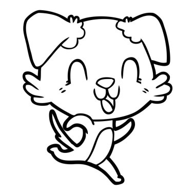 vektör çizim karikatür köpek gülen