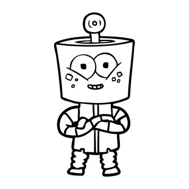 mutlu karikatür robot vektör çizim